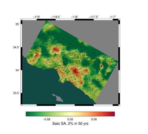 CyberShake - GMPE Basemap, interpolated