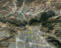 Locations of LA Vertical Profile Sites on Google Map