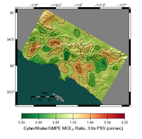 Ratio (CyberShake/GMPE) (3s, RotD100)
