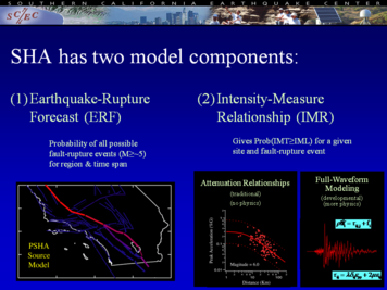Fig 7: SCEC implements both types of PSHA with OpenSHA implementing Earthquake rupture Forecast Models and attenuation relationships while CyberShake implements physics-based full waveform modeling-based PSHA.
